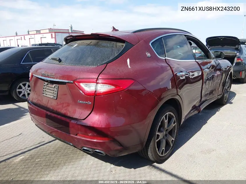 2017 Maserati Levante VIN: ZN661XUS8HX243200 Lot: 45515079