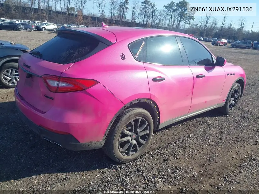 2018 Maserati Levante VIN: ZN661XUAXJX291536 Lot: 44637506