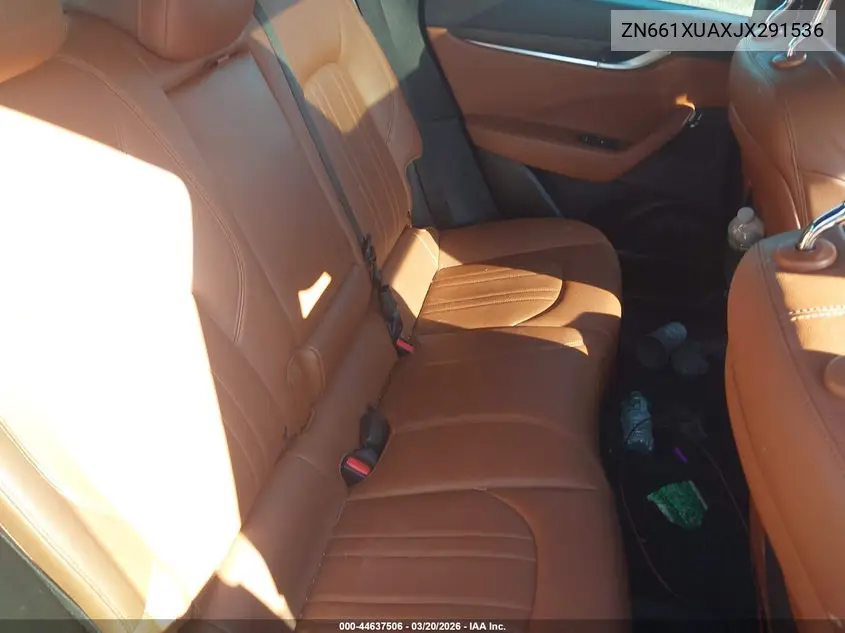 2018 Maserati Levante VIN: ZN661XUAXJX291536 Lot: 44637506