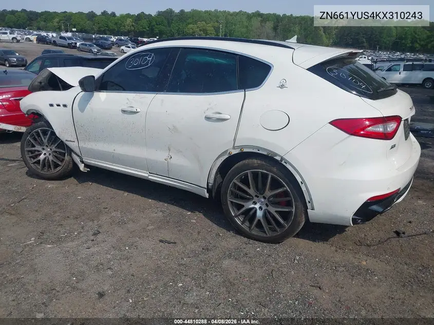 2019 Maserati Levante S Gransport VIN: ZN661YUS4KX310243 Lot: 44810288