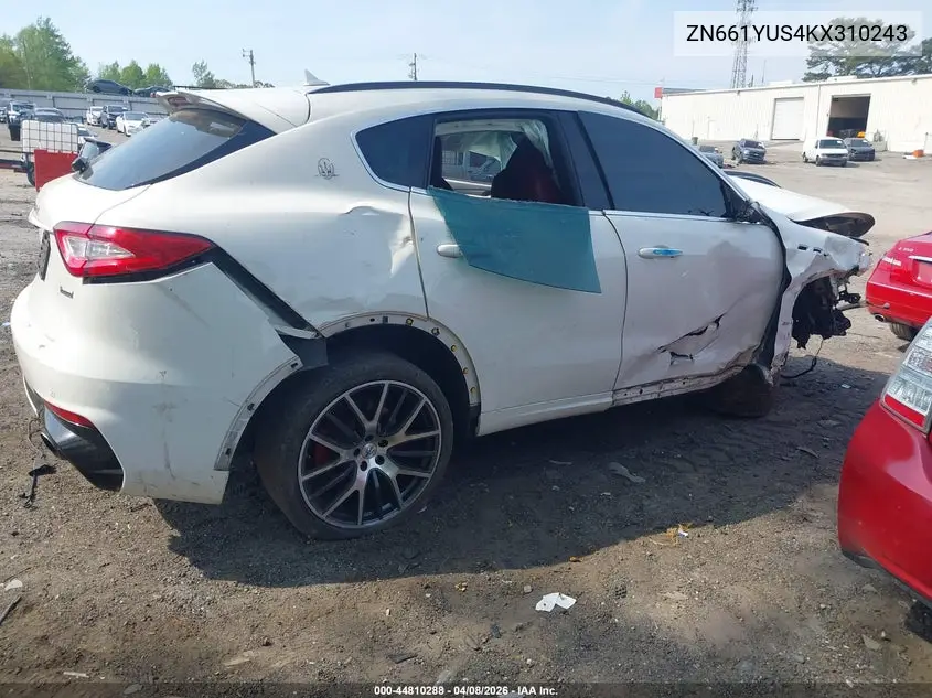 2019 Maserati Levante S Gransport VIN: ZN661YUS4KX310243 Lot: 44810288