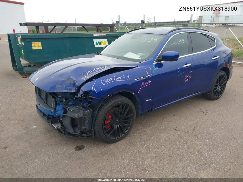 2019 Maserati Levante S Gransport VIN: ZN661YUSXKX318900 Lot: 45062158
