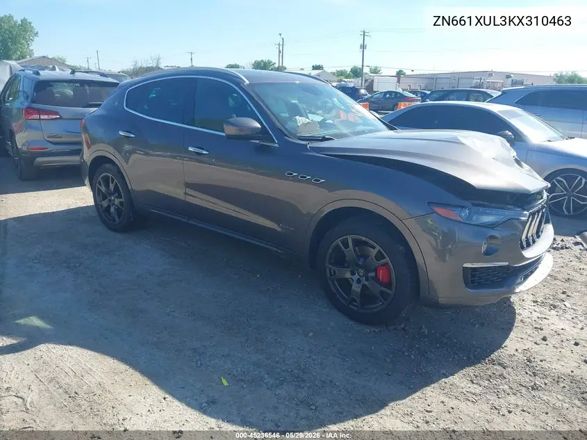 2019 Maserati Levante Granlusso VIN: ZN661XUL3KX310463 Lot: 45236546