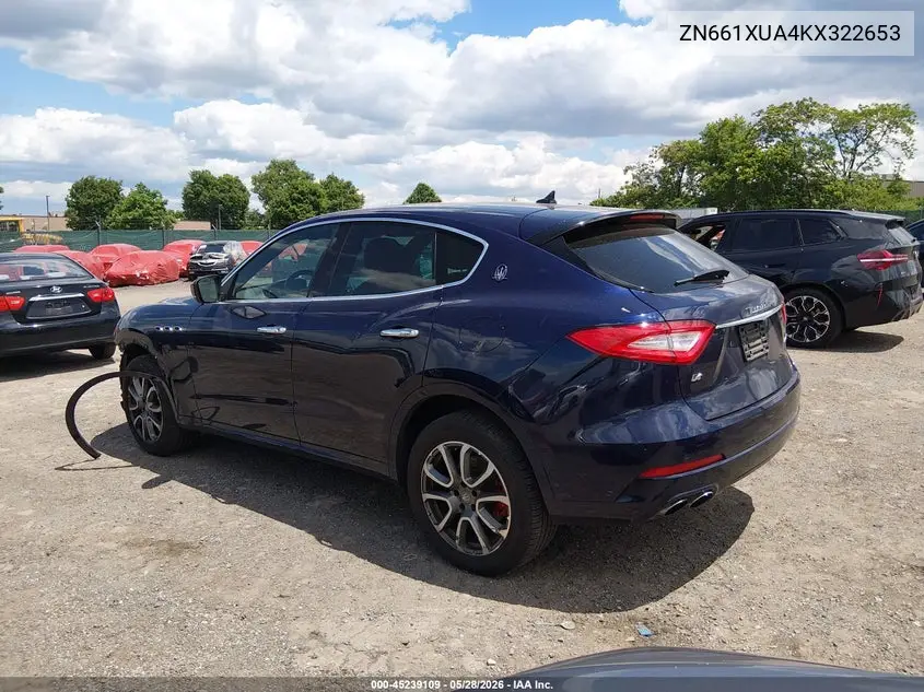2019 Maserati Levante VIN: ZN661XUA4KX322653 Lot: 45239109