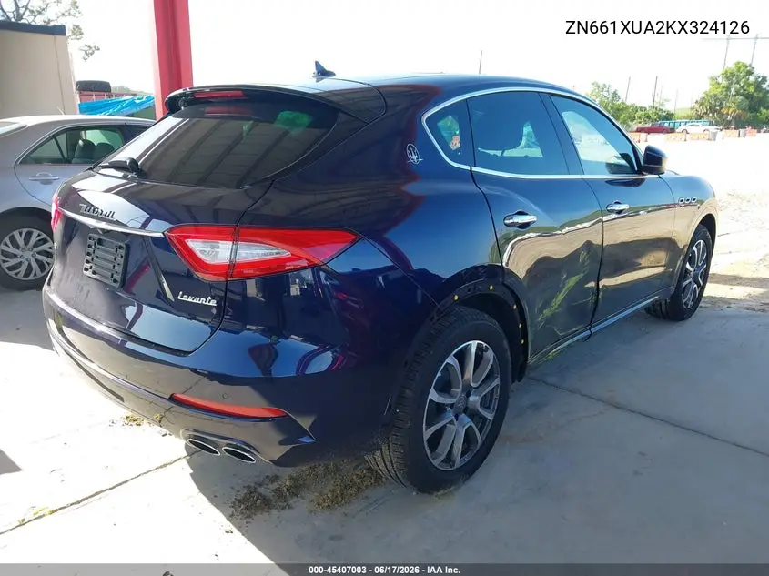 2019 Maserati Levante VIN: ZN661XUA2KX324126 Lot: 45407003