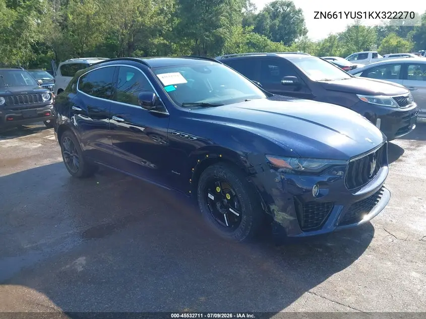 2019 Maserati Levante S Gransport VIN: ZN661YUS1KX322270 Lot: 45532711
