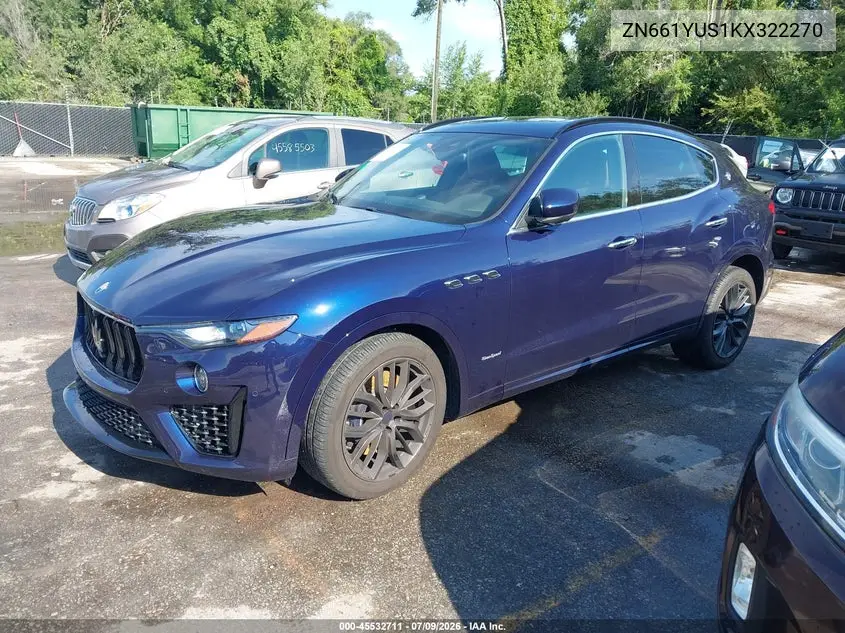 2019 Maserati Levante S Gransport VIN: ZN661YUS1KX322270 Lot: 45532711