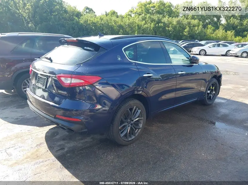 2019 Maserati Levante S Gransport VIN: ZN661YUS1KX322270 Lot: 45532711