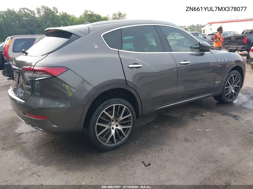2021 Maserati Levante S Granlusso VIN: ZN661YUL7MX378077 Lot: 45627897