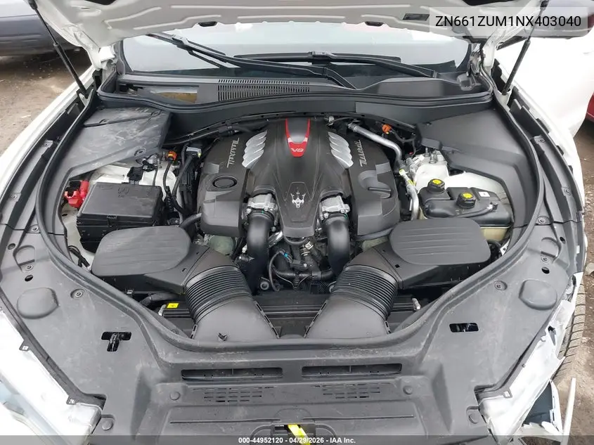 2022 Maserati Levante Modena S VIN: ZN661ZUM1NX403040 Lot: 44952120