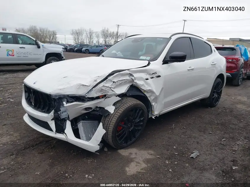2022 Maserati Levante Modena S VIN: ZN661ZUM1NX403040 Lot: 44952120