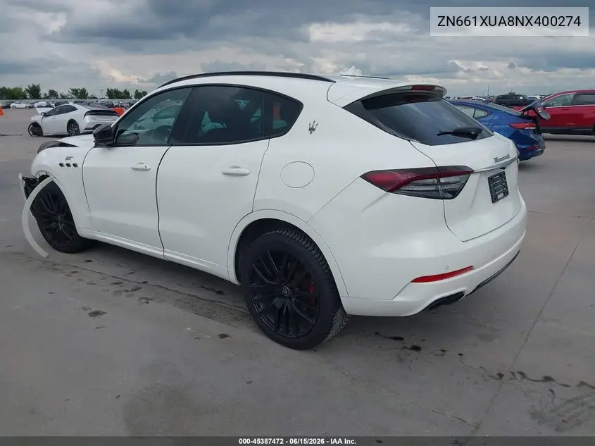 2022 Maserati Levante Gt VIN: ZN661XUA8NX400274 Lot: 45387472