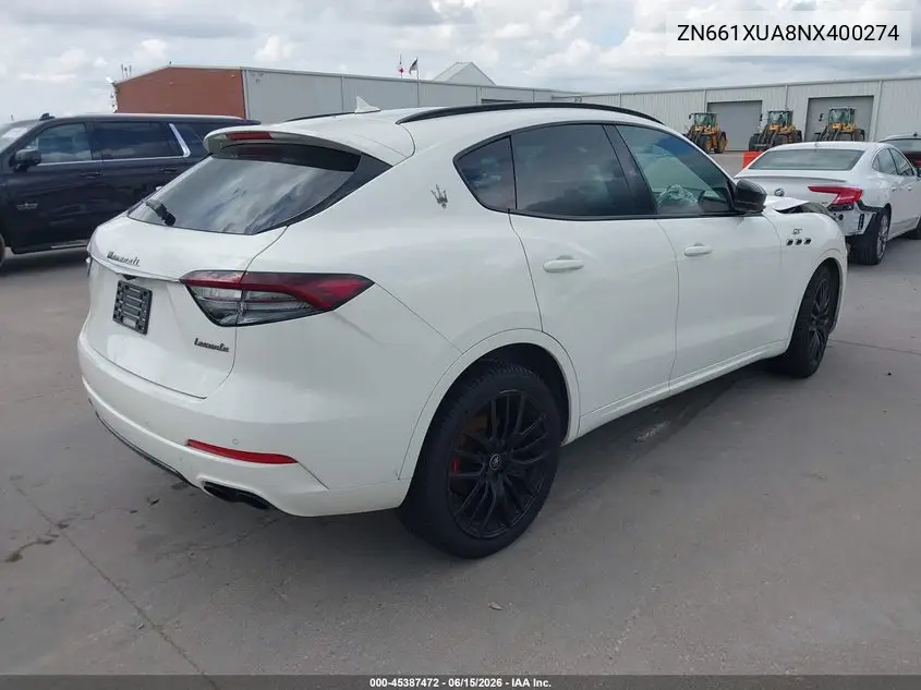 2022 Maserati Levante Gt VIN: ZN661XUA8NX400274 Lot: 45387472
