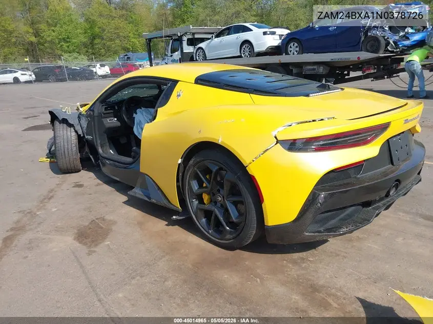 2022 Maserati Mc20 VIN: ZAM24BXA1N0378726 Lot: 45014965