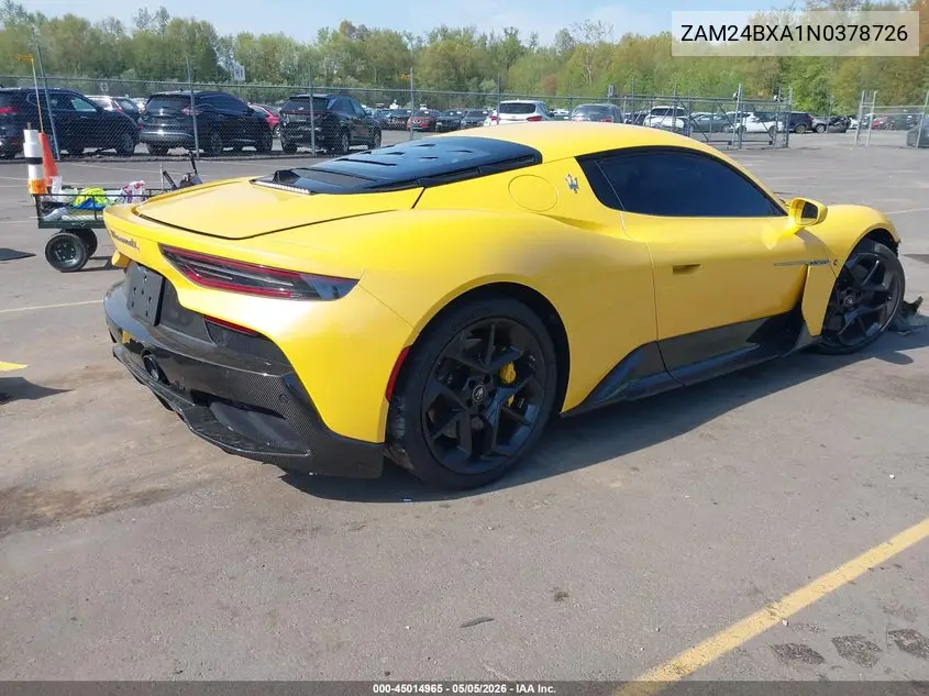 2022 Maserati Mc20 VIN: ZAM24BXA1N0378726 Lot: 45014965