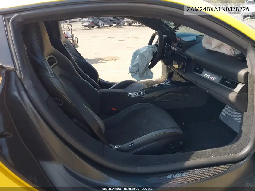 2022 Maserati Mc20 VIN: ZAM24BXA1N0378726 Lot: 45014965