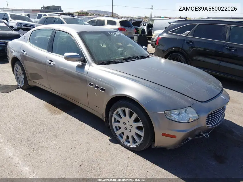 2006 Maserati Quattroporte Executive Gt/Sport Gt VIN: ZAMCE39A560022026 Lot: 45249510