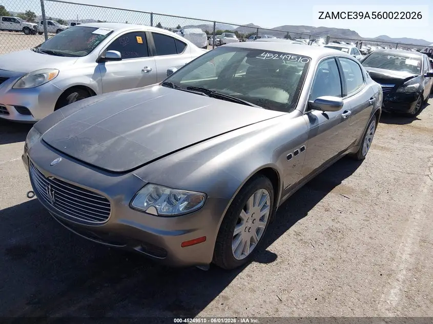 2006 Maserati Quattroporte Executive Gt/Sport Gt VIN: ZAMCE39A560022026 Lot: 45249510