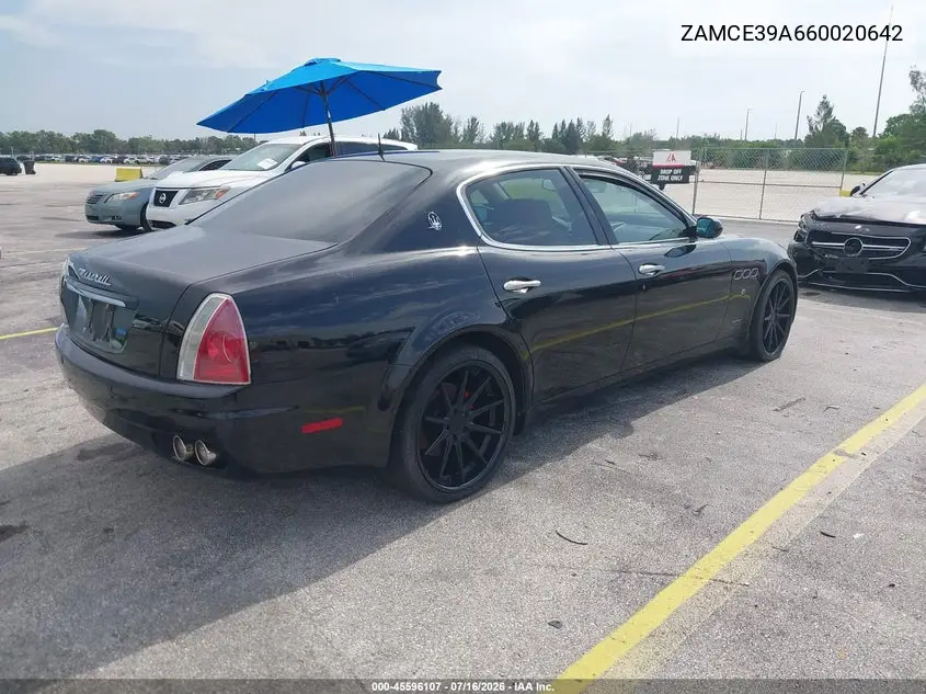 2006 Maserati Quattroporte Executive Gt/Sport Gt VIN: ZAMCE39A660020642 Lot: 45596107