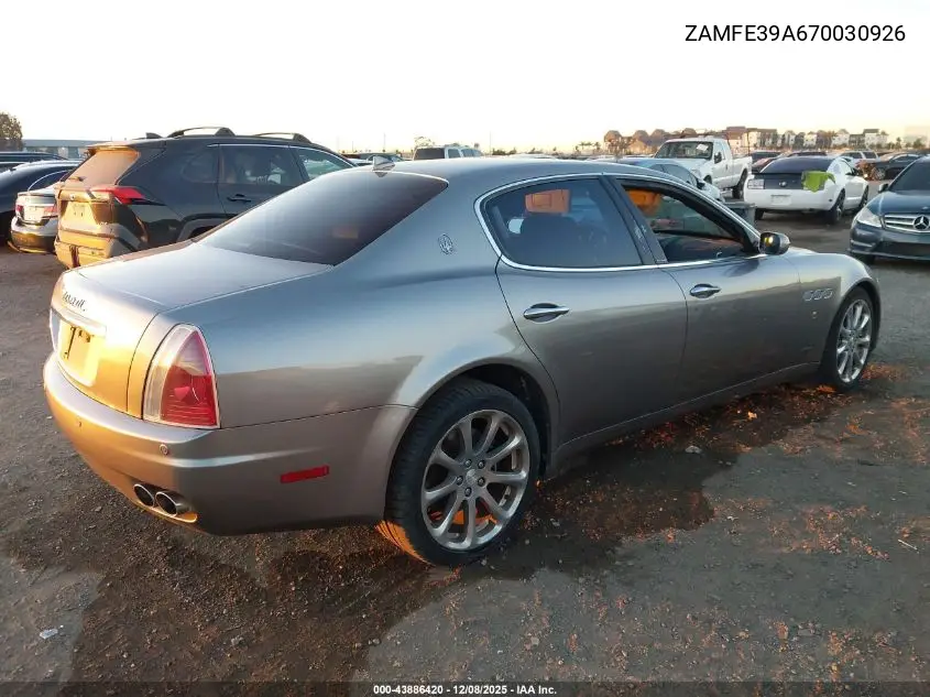 2007 Maserati Quattroporte Base Automatic/Executive Gt Automatic/Sport Gt Automatic VIN: ZAMFE39A670030926 Lot: 43886420