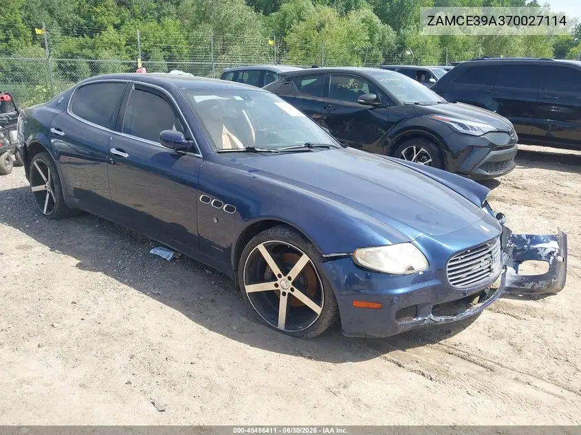 2007 Maserati Quattroporte Base Duoselect/Executive Duoselect/Sport Gt Duoselect VIN: ZAMCE39A370027114 Lot: 45456411