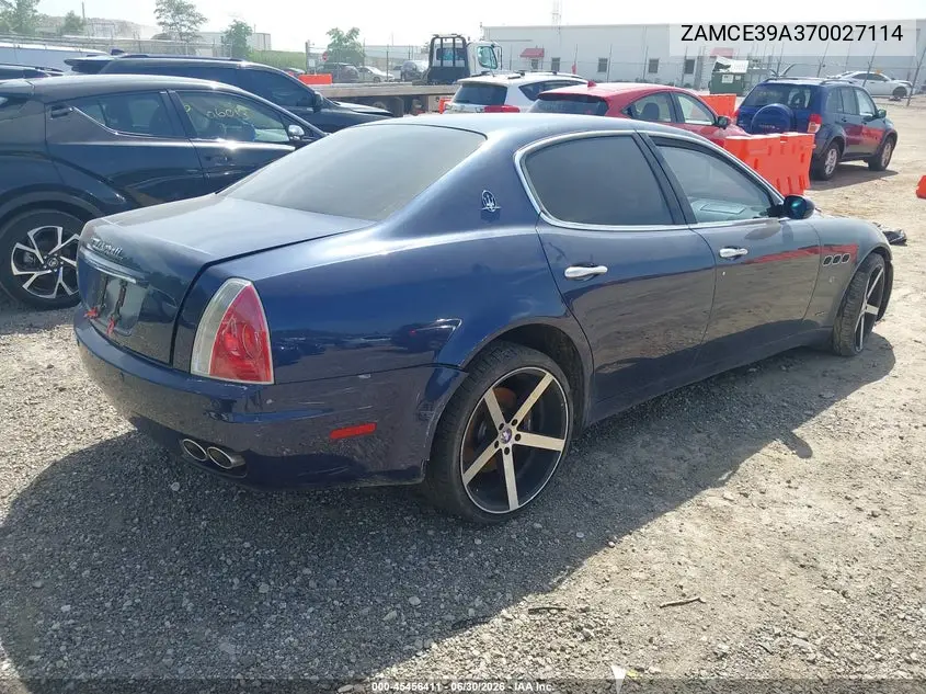 2007 Maserati Quattroporte Base Duoselect/Executive Duoselect/Sport Gt Duoselect VIN: ZAMCE39A370027114 Lot: 45456411