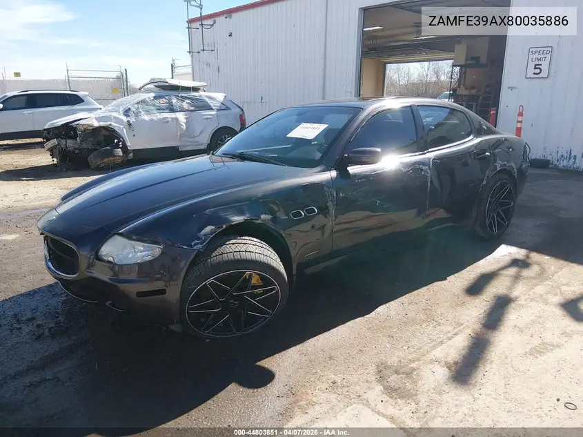 2008 Maserati Quattroporte Base Automatic/Executive Gt Automatic/Sport Gt S Automatic VIN: ZAMFE39AX80035886 Lot: 44803851