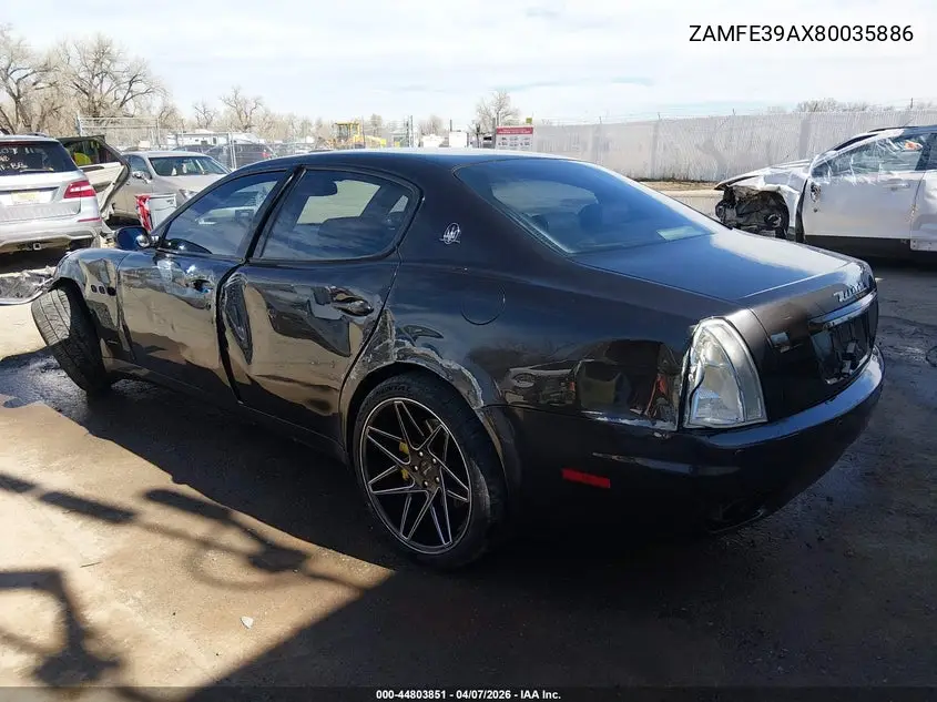 2008 Maserati Quattroporte Base Automatic/Executive Gt Automatic/Sport Gt S Automatic VIN: ZAMFE39AX80035886 Lot: 44803851