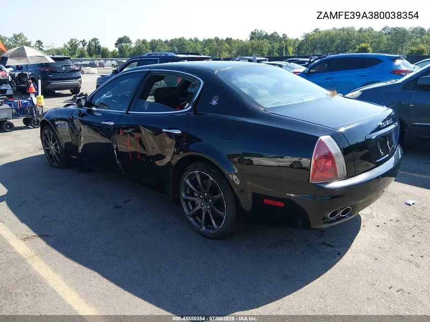 2008 Maserati Quattroporte Base Automatic/Executive Gt Automatic/Sport Gt S Automatic VIN: ZAMFE39A380038354 Lot: 45550354