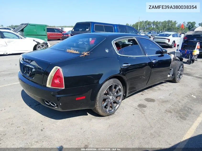2008 Maserati Quattroporte Base Automatic/Executive Gt Automatic/Sport Gt S Automatic VIN: ZAMFE39A380038354 Lot: 45550354