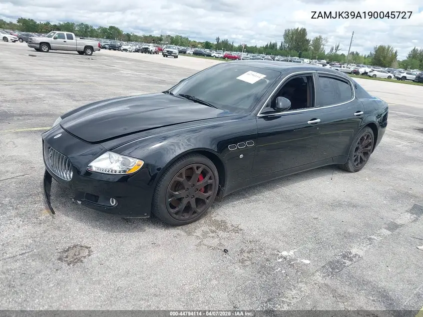 2009 Maserati Quattroporte S VIN: ZAMJK39A190045727 Lot: 44794114