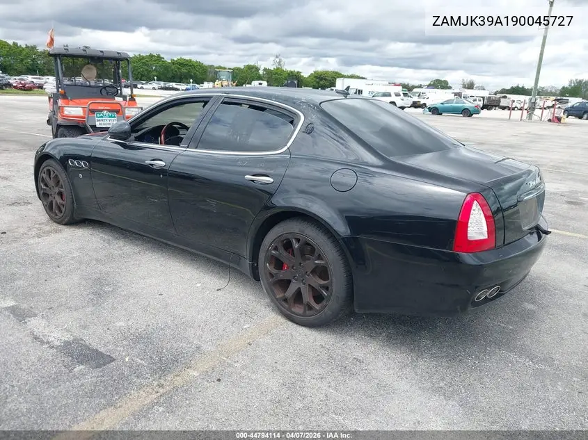 2009 Maserati Quattroporte S VIN: ZAMJK39A190045727 Lot: 44794114