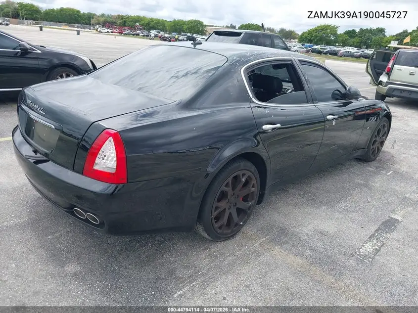 2009 Maserati Quattroporte S VIN: ZAMJK39A190045727 Lot: 44794114