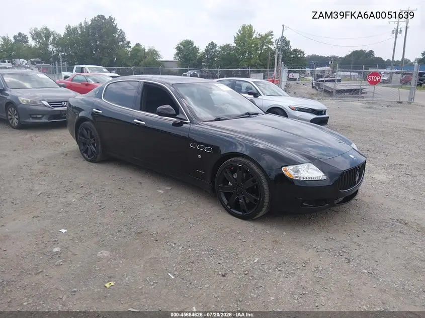 2010 Maserati Quattroporte VIN: ZAM39FKA6A0051639 Lot: 45684626