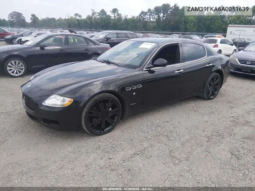2010 Maserati Quattroporte VIN: ZAM39FKA6A0051639 Lot: 45684626