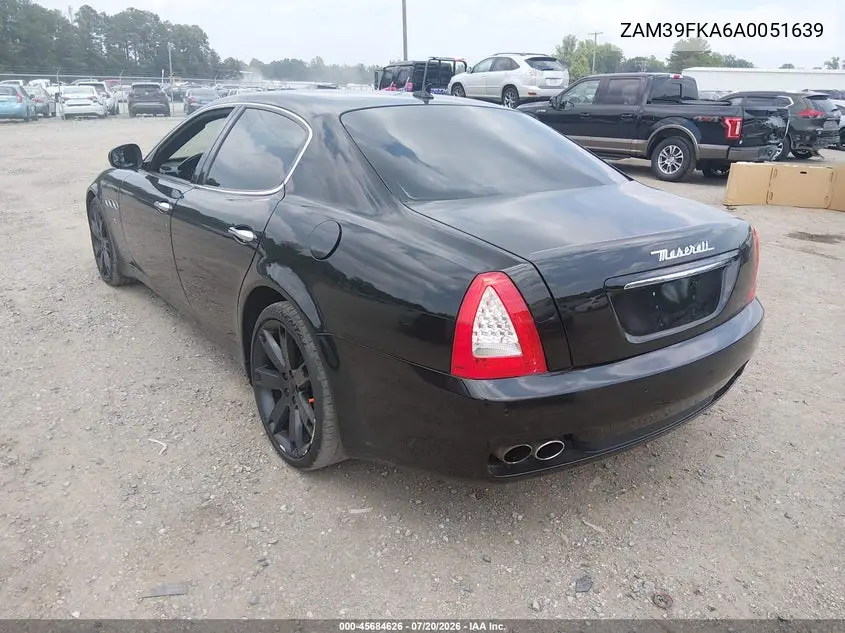 2010 Maserati Quattroporte VIN: ZAM39FKA6A0051639 Lot: 45684626