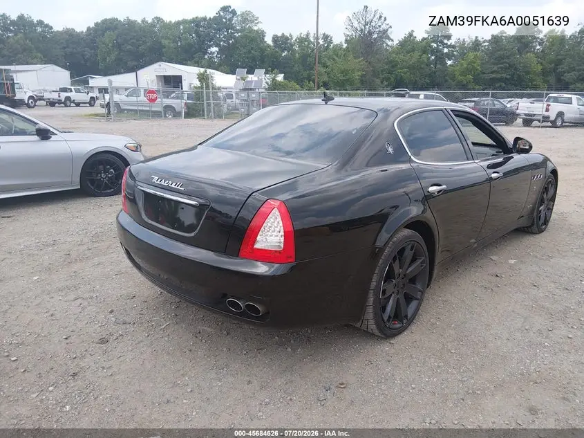 2010 Maserati Quattroporte VIN: ZAM39FKA6A0051639 Lot: 45684626