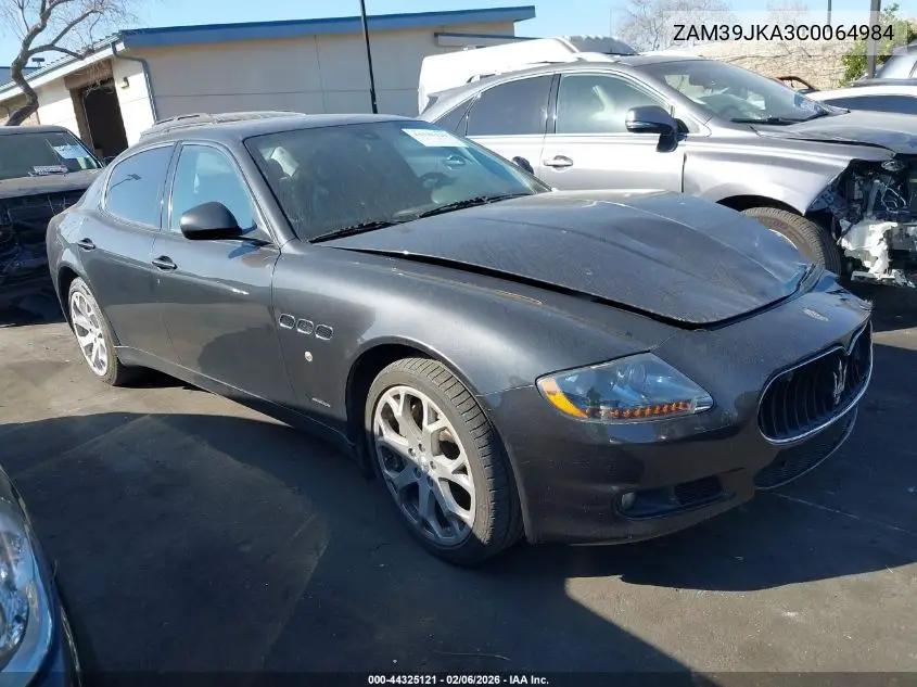 2012 Maserati Quattroporte S VIN: ZAM39JKA3C0064984 Lot: 44325121