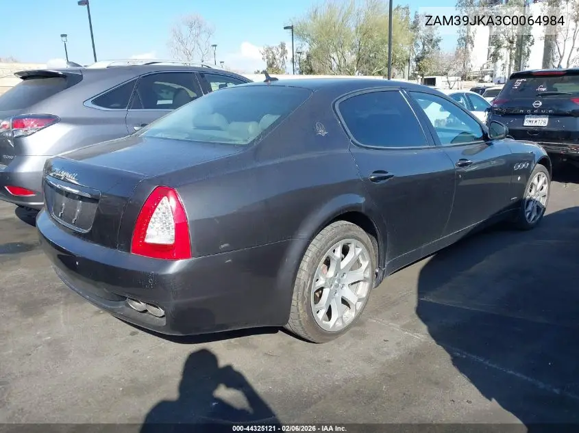 2012 Maserati Quattroporte S VIN: ZAM39JKA3C0064984 Lot: 44325121
