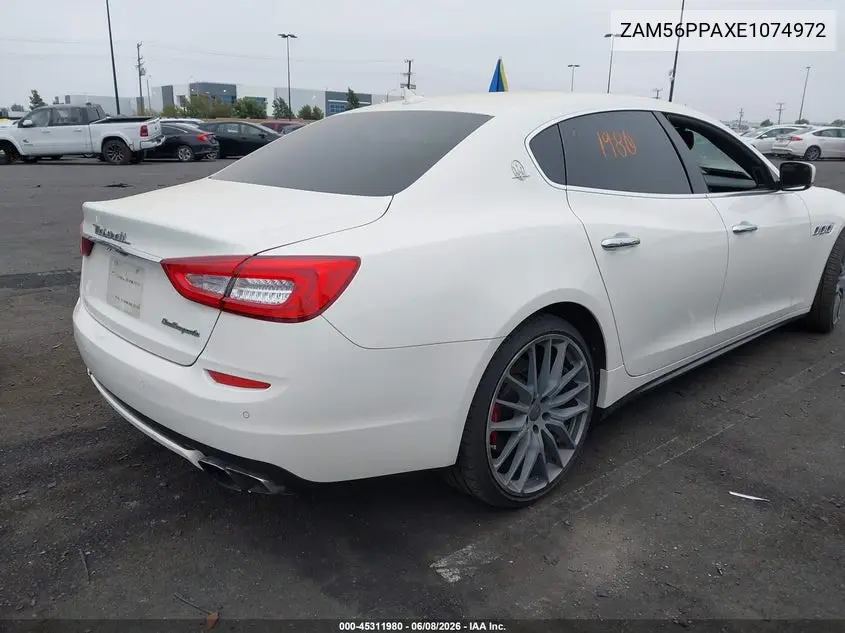 2014 Maserati Quattroporte Gts VIN: ZAM56PPAXE1074972 Lot: 45311980