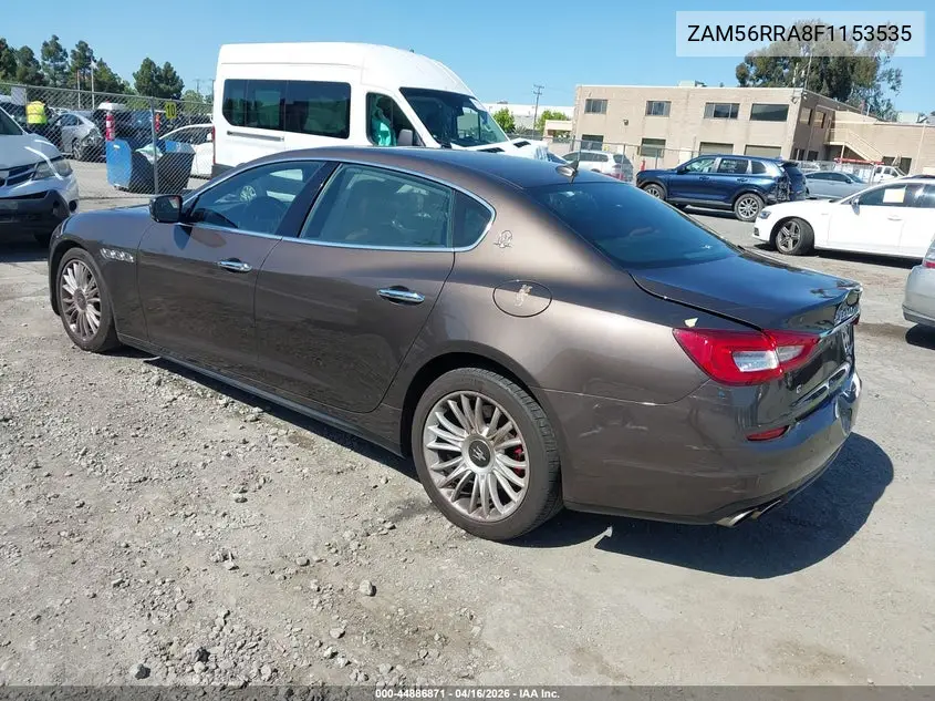 2015 Maserati Quattroporte S Q4 VIN: ZAM56RRA8F1153535 Lot: 44886871