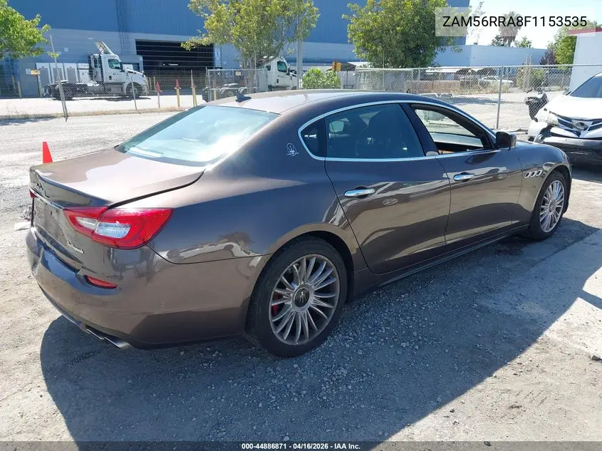 2015 Maserati Quattroporte S Q4 VIN: ZAM56RRA8F1153535 Lot: 44886871