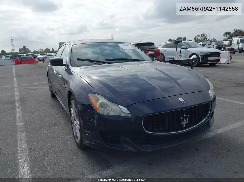 2015 Maserati Quattroporte S Q4 VIN: ZAM56RRA2F1142658 Lot: 45091750