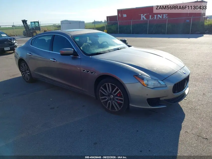 2015 Maserati Quattroporte S Q4 VIN: ZAM56RRA6F1130433 Lot: 45426448