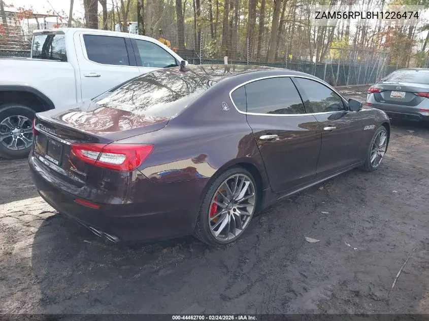 2017 Maserati Quattroporte S Granlusso VIN: ZAM56RPL8H1226474 Lot: 44462700