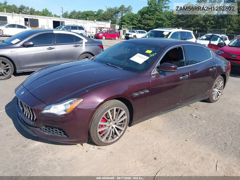 2017 Maserati Quattroporte S Q4 VIN: ZAM56RRA2H1252502 Lot: 45394455