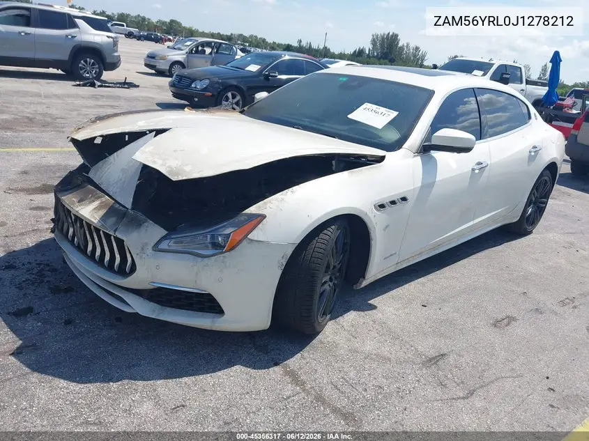 2018 Maserati Quattroporte S Q4 Granlusso VIN: ZAM56YRL0J1278212 Lot: 45356317