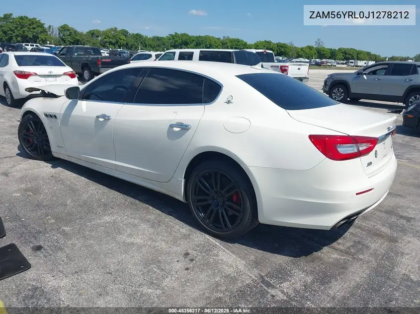 2018 Maserati Quattroporte S Q4 Granlusso VIN: ZAM56YRL0J1278212 Lot: 45356317