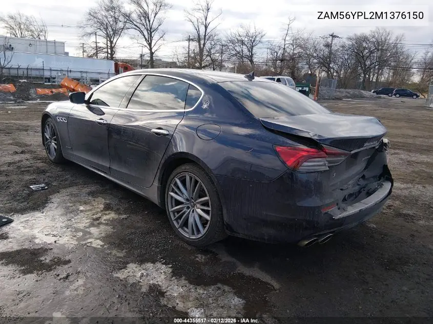 2021 Maserati Quattroporte S Granlusso VIN: ZAM56YPL2M1376150 Lot: 44355517