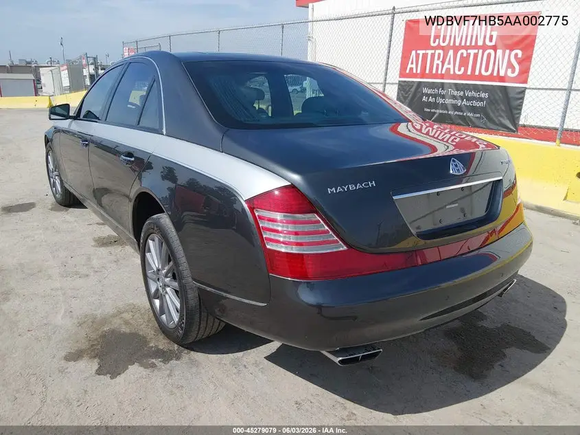 2010 Maybach 57 Zeppelin VIN: WDBVF7HB5AA002775 Lot: 45279079
